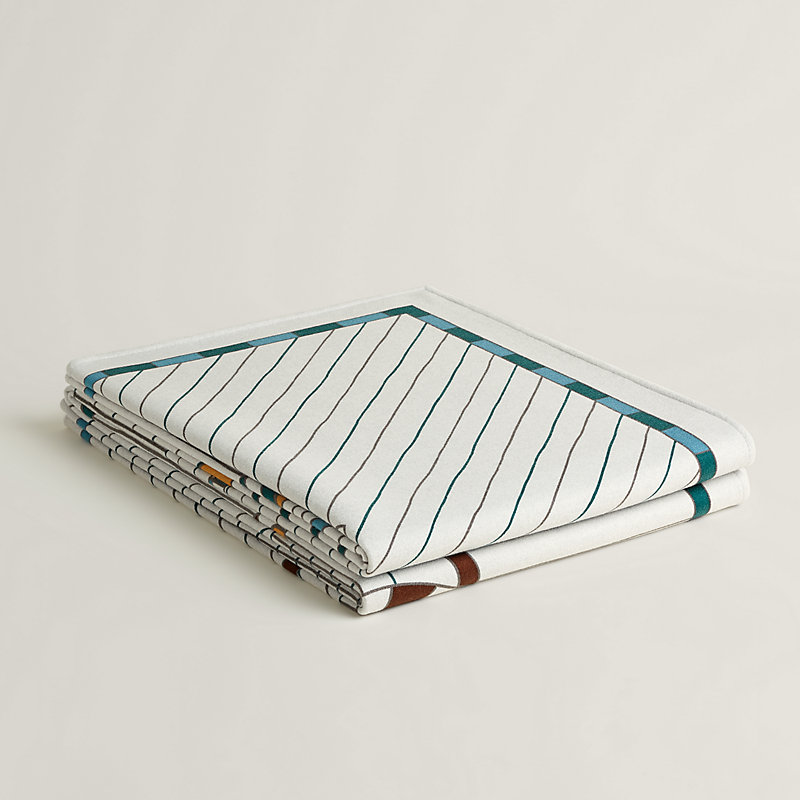 Cheval au Faubourg blanket - Blue | Hermès USA